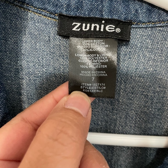 Zunie 3/4 length Sleeve Denim Tutu Dress size 7 - Picture 4 of 5